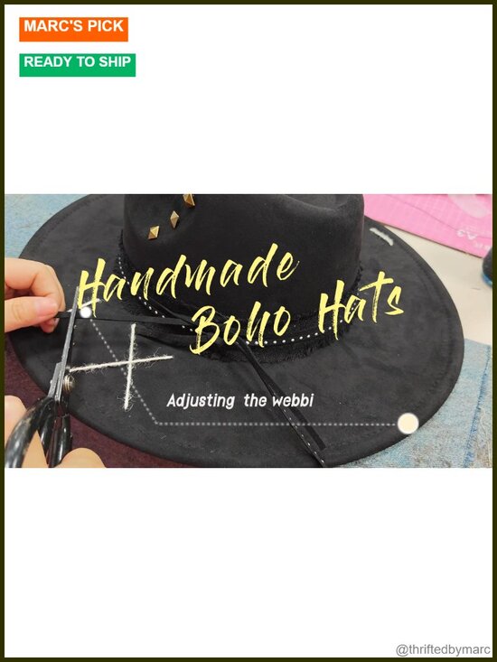 Wide Brim Fedora Hat Polyester Blend Suede Adjustable Unisex